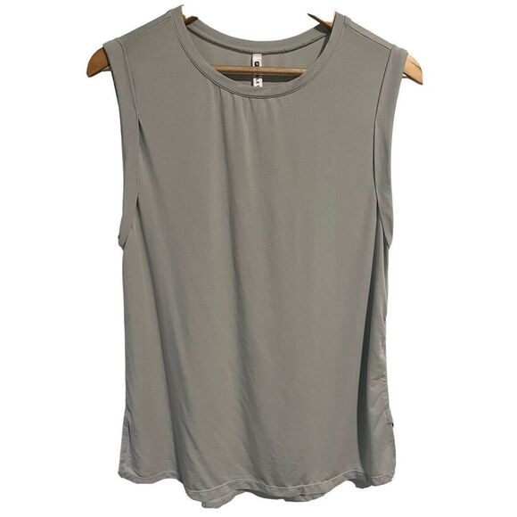 Fabletics Mens Gray Sleeveless Athletic Shirt Small Crew Neck Gym - Picture 1 of 9